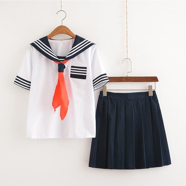 Kawaii Sakura Sailor Set short sleeve white S Fashion The Kawaii Shoppu