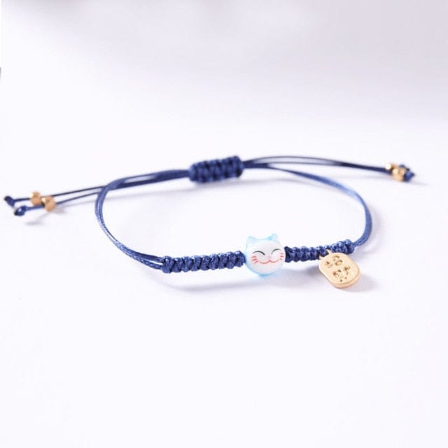 Lucky Cat Kawaii Bracelet blue Accessory The Kawaii Shoppu