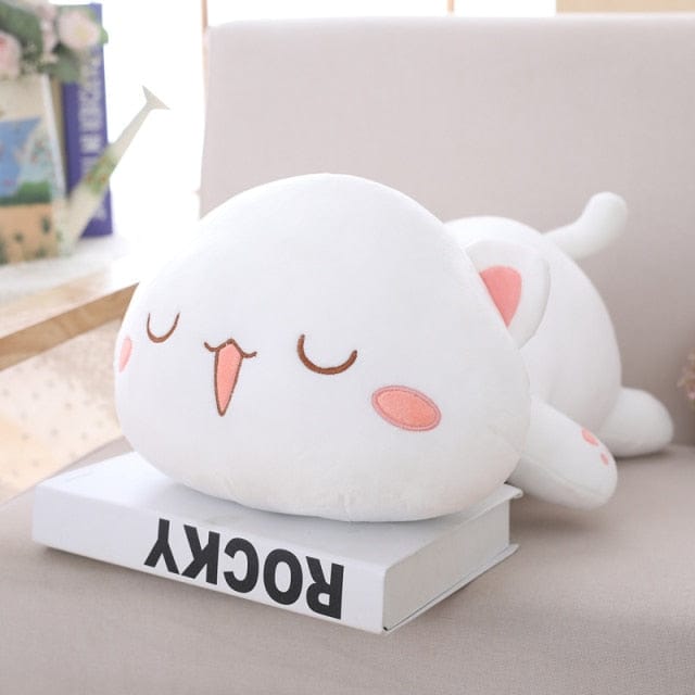 Mochi Cat Kawaii Plushie 65cm white sleepy eyes Soft Toy The Kawaii Shoppu
