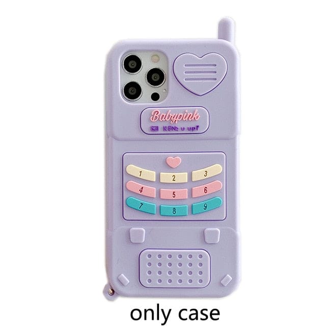 Retro Heart iPhone Case Pink / Purple For iPhone 6(6S) Purple null The Kawaii Shoppu