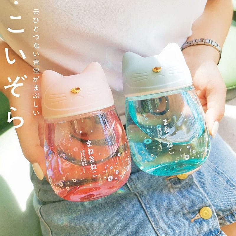 Sakura Cat Water Bottle null The Kawaii Shoppu