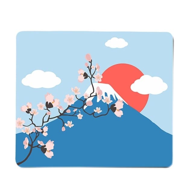 Sakura Mountain Desk Mat Blue Mouse Pad 25x29cm Decor The Kawaii Shoppu