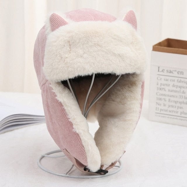 Warm Fluffy Cat Ear Winter Hat Pink Fashion The Kawaii Shoppu
