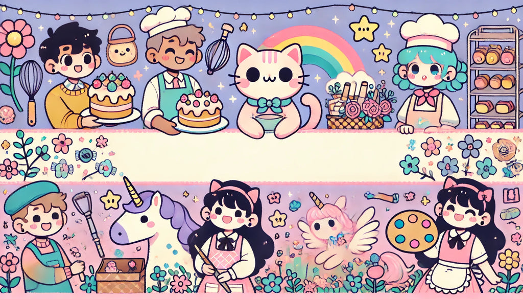 What is your dream Job? - Personality Quiz - Cute image of kawaii characters in different jobs.