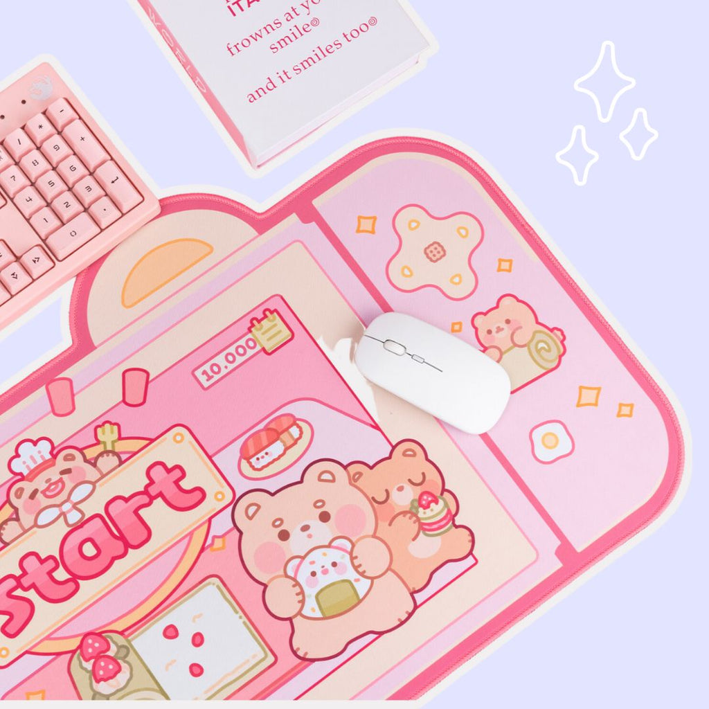 pink kawaii desk mat pad mouse pad
