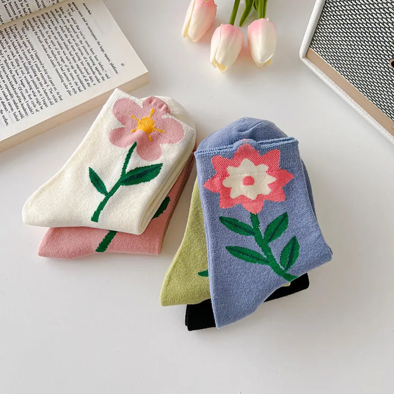 1 Pair Aesthetic Korean Ins Tulip Ankle Socks Clothing and Accessories by The Kawaii Shoppu | The Kawaii Shoppu