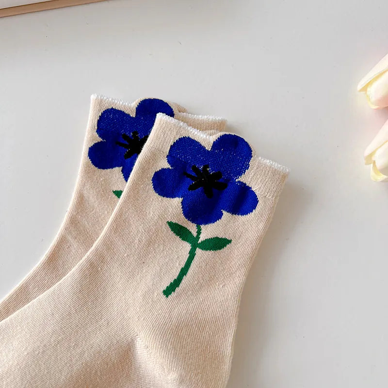 1 Pair Aesthetic Korean Ins Tulip Ankle Socks Clothing and Accessories by The Kawaii Shoppu | The Kawaii Shoppu