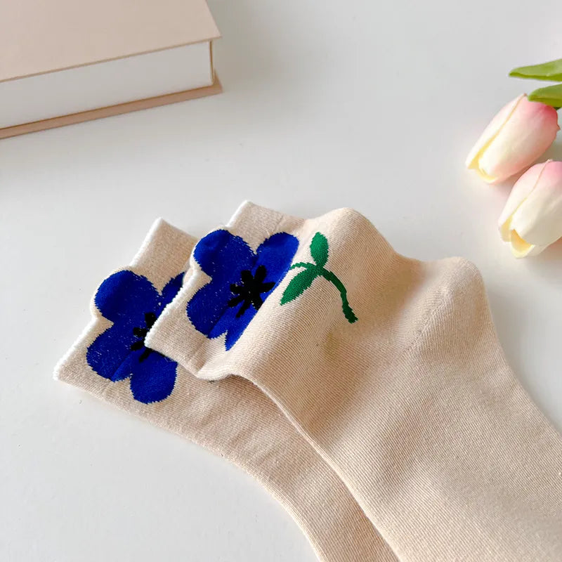 1 Pair Aesthetic Korean Ins Tulip Ankle Socks Clothing and Accessories by The Kawaii Shoppu | The Kawaii Shoppu