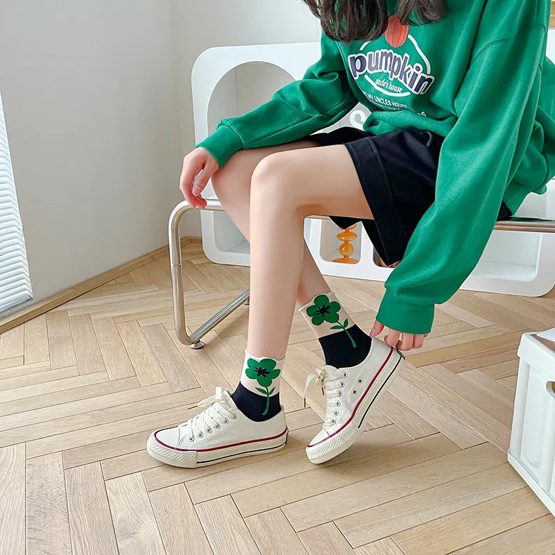 1 Pair Aesthetic Korean Ins Tulip Ankle Socks Clothing and Accessories by The Kawaii Shoppu | The Kawaii Shoppu