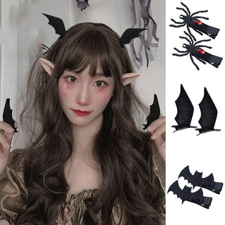 1 Pair Cute Halloween Bat Skeleton Spider Hair Accessory Accessories by The Kawaii Shoppu | The Kawaii Shoppu