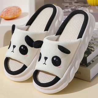 1 Pair Kawaii Animal Open Toe House Slipper Shoes - Cow / Frog / Panda