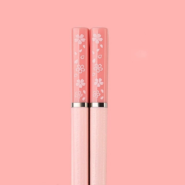 1 Pair Non-slip Japanese Sakura Chopsticks Pink-2 Home & Kitchen by The Kawaii Shoppu | The Kawaii Shoppu