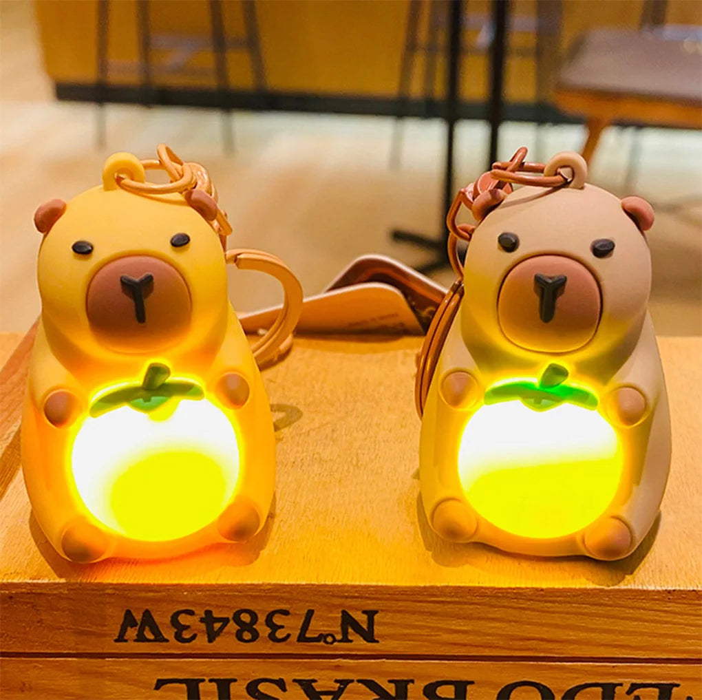 1 PC Cute Light Up Belly Capybara Keychain 6 cm Accessory by The Kawaii Shoppu | The Kawaii Shoppu