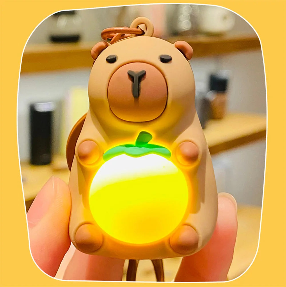 1 PC Cute Light Up Belly Capybara Keychain 6 cm Accessory by The Kawaii Shoppu | The Kawaii Shoppu