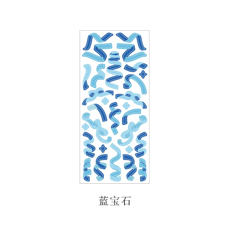 1 Sheet Ribbon Shiny Glitter Journaling Stickers I Stationery by The Kawaii Shoppu | The Kawaii Shoppu