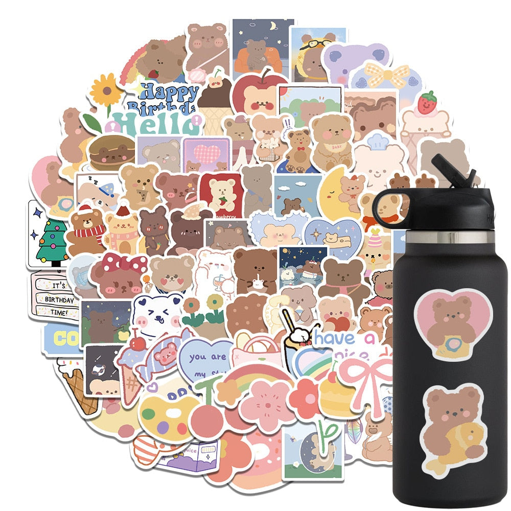 10/30/50/100pcs Kawaii Cartoon Waterproof Sticker Stationery by The Kawaii Shoppu | The Kawaii Shoppu