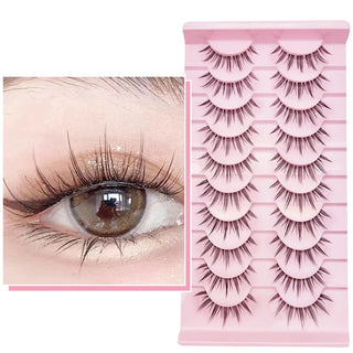10 pairs Natural Lashes Manga Full Strip