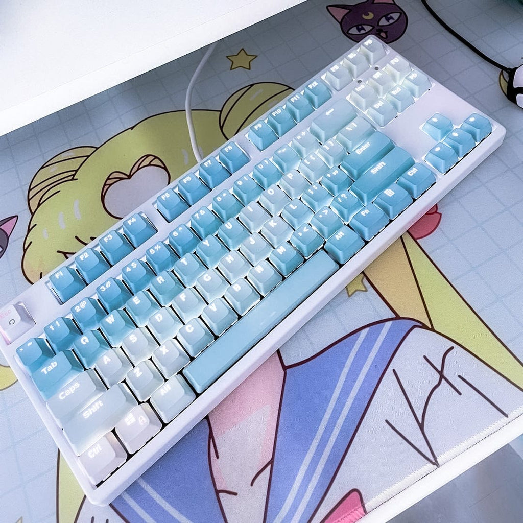 104Pcs PBT Pastel Backlit Rainbow Keycaps Accessory The Kawaii Shoppu