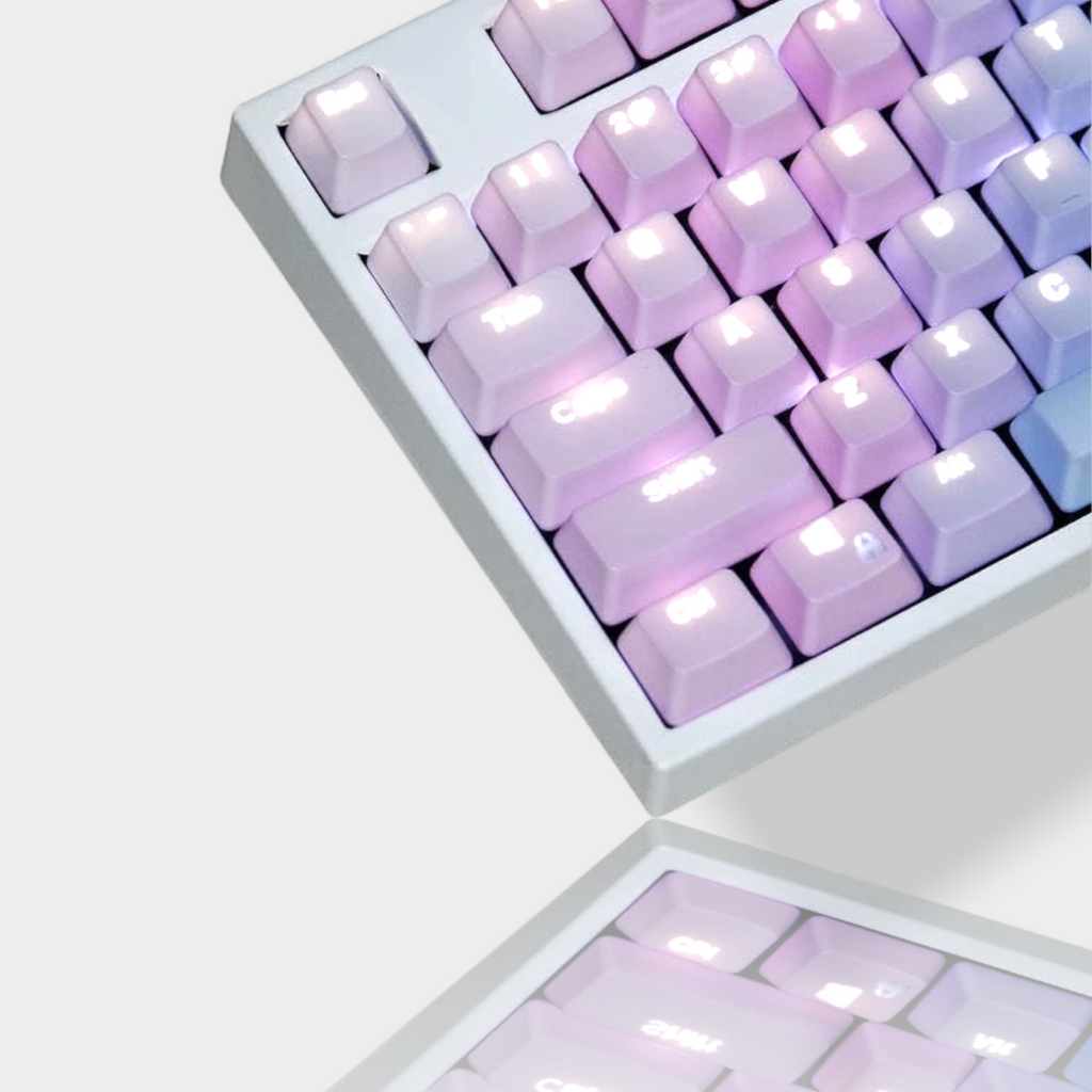 104Pcs PBT Pastel Backlit Rainbow Keycaps Accessory The Kawaii Shoppu