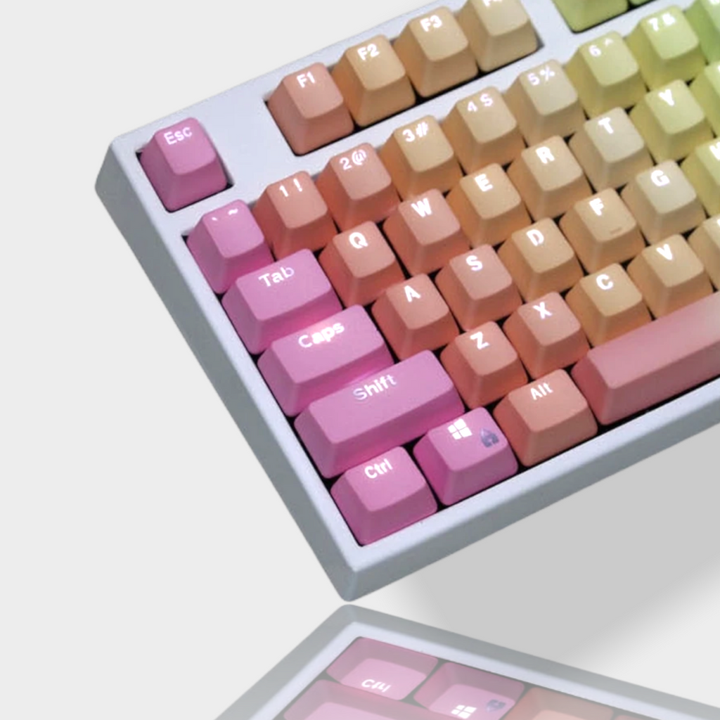 104Pcs PBT Pastel Backlit Rainbow Keycaps Accessory The Kawaii Shoppu