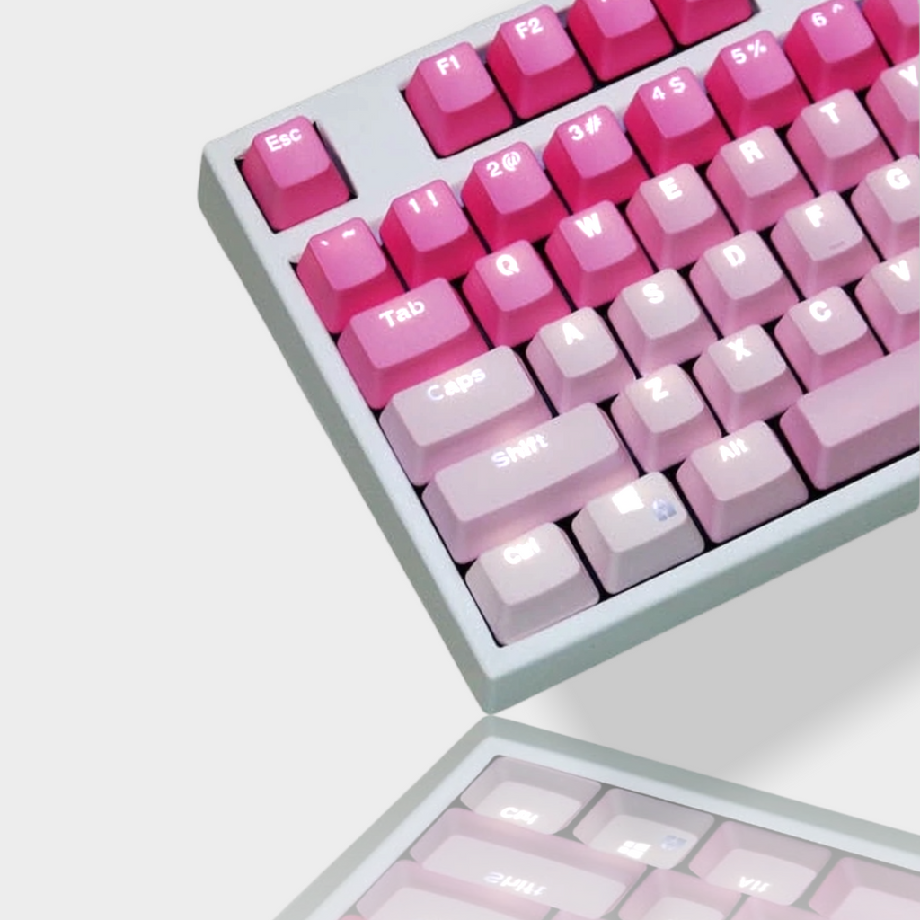 104Pcs PBT Pastel Backlit Rainbow Keycaps Accessory The Kawaii Shoppu