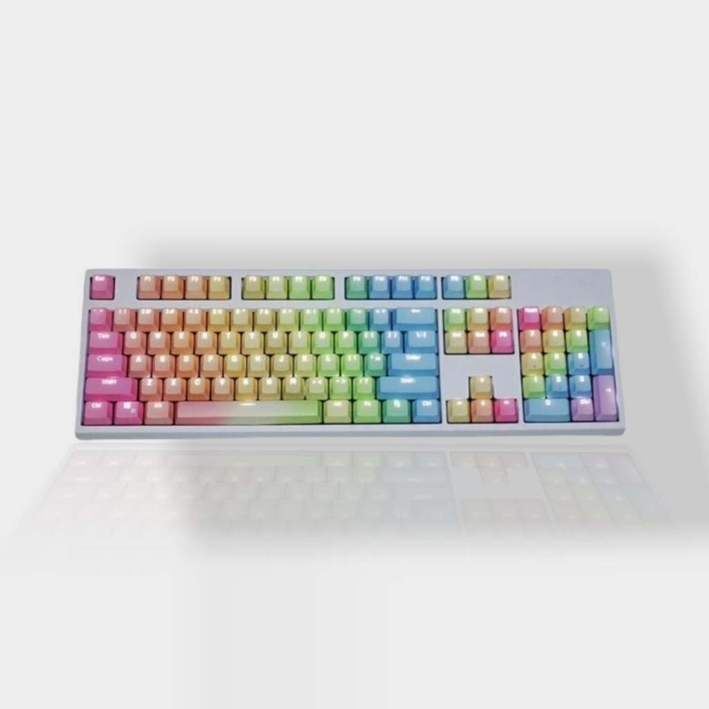 104Pcs PBT Pastel Backlit Rainbow Keycaps Multicolor Accessory The Kawaii Shoppu