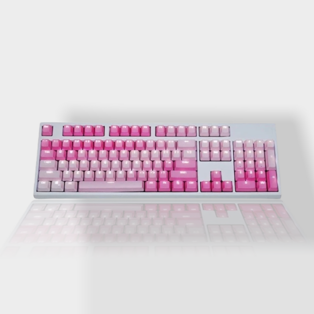 104Pcs PBT Pastel Backlit Rainbow Keycaps Pink Accessory The Kawaii Shoppu