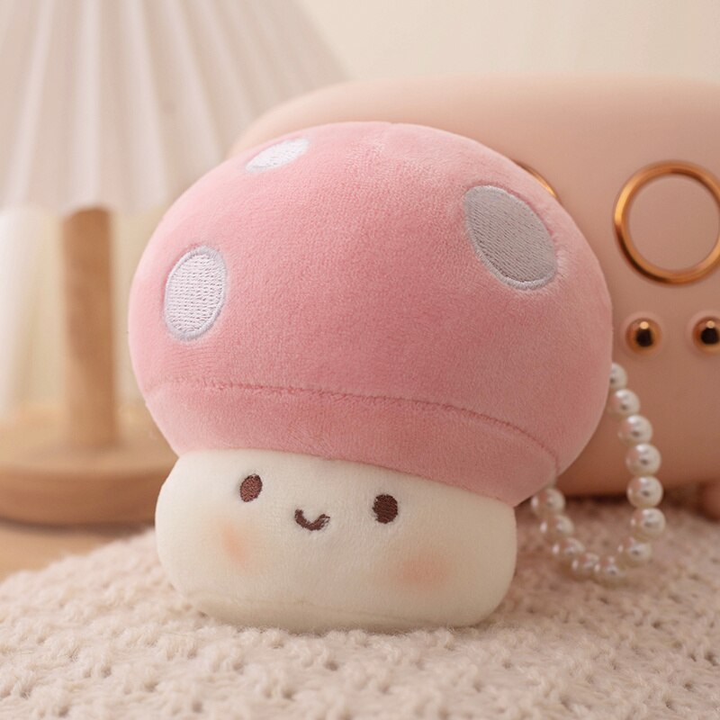 10cm Kawaii Mushroom Pearl Ring Plushie 10cm Pink Soft Toy by The Kawaii Shoppu | The Kawaii Shoppu