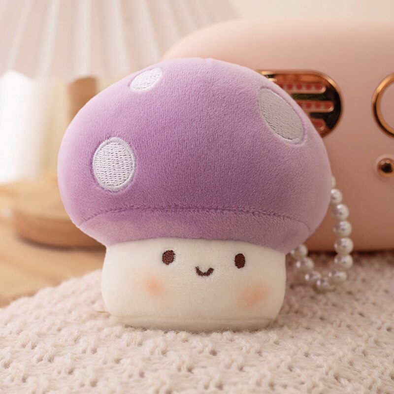 10cm Kawaii Mushroom Pearl Ring Plushie 10cm Purple Soft Toy by The Kawaii Shoppu | The Kawaii Shoppu