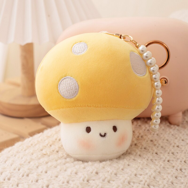 10cm Kawaii Mushroom Pearl Ring Plushie 10cm Yellow Soft Toy by The Kawaii Shoppu | The Kawaii Shoppu