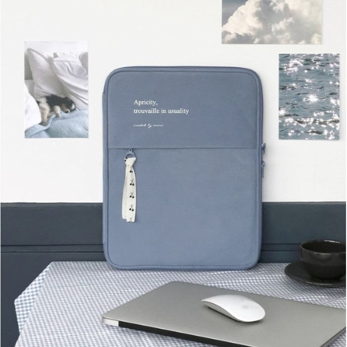11 - 13 inch Korea Ins Storage Bag Cover Case for iPad Notebook Blue 11inch Stationery by The Kawaii Shoppu | The Kawaii Shoppu