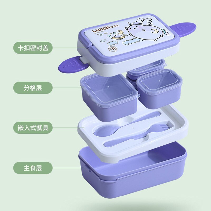 1350ML Kawaii Character Bento Box w/ Spoon/Fork Home & Kitchen by The Kawaii Shoppu | The Kawaii Shoppu