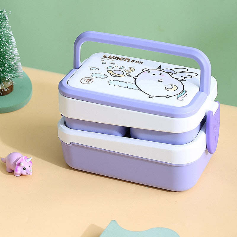 1350ML Kawaii Character Bento Box w/ Spoon/Fork Purple Home & Kitchen by The Kawaii Shoppu | The Kawaii Shoppu