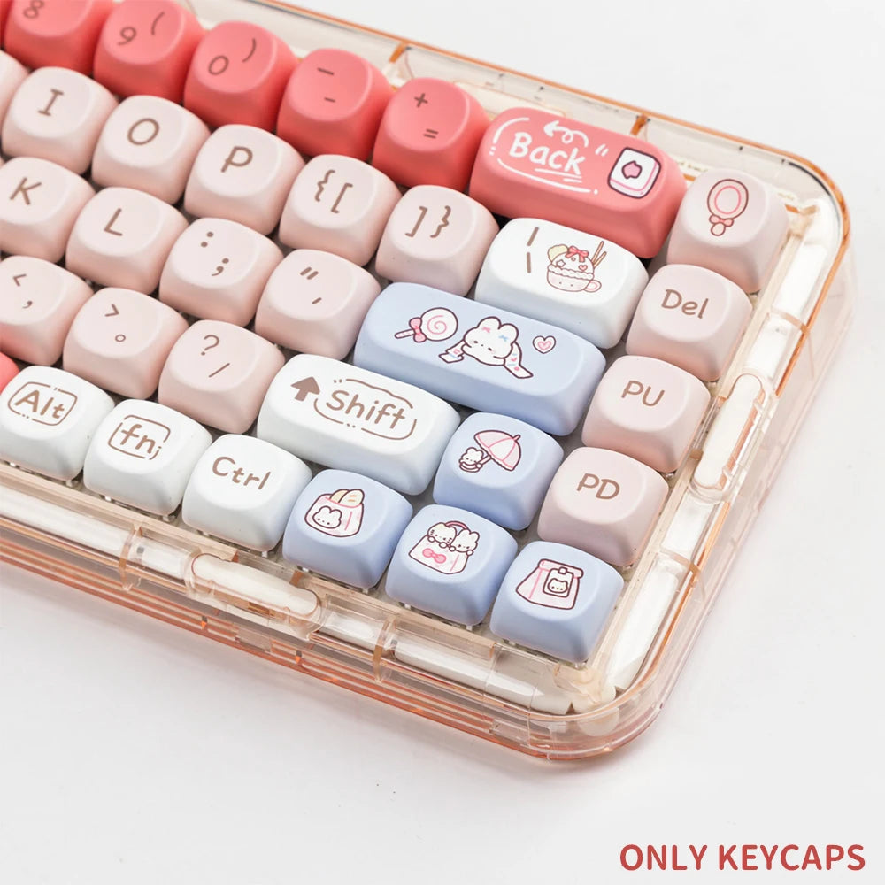 140 Keys Shopping Bunny KEYCAPS Rabbit Keyboard by The Kawaii Shoppu | The Kawaii Shoppu