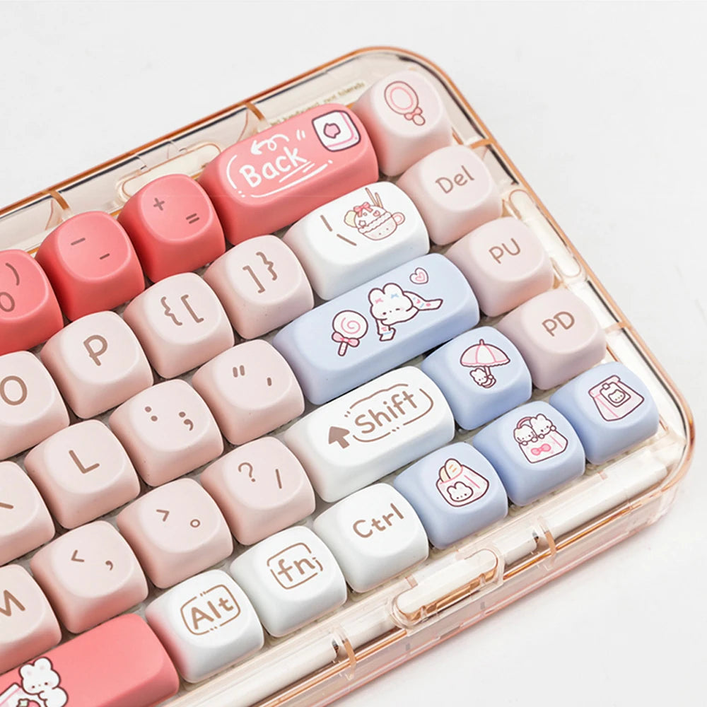 140 Keys Shopping Bunny KEYCAPS Rabbit Keyboard by The Kawaii Shoppu | The Kawaii Shoppu