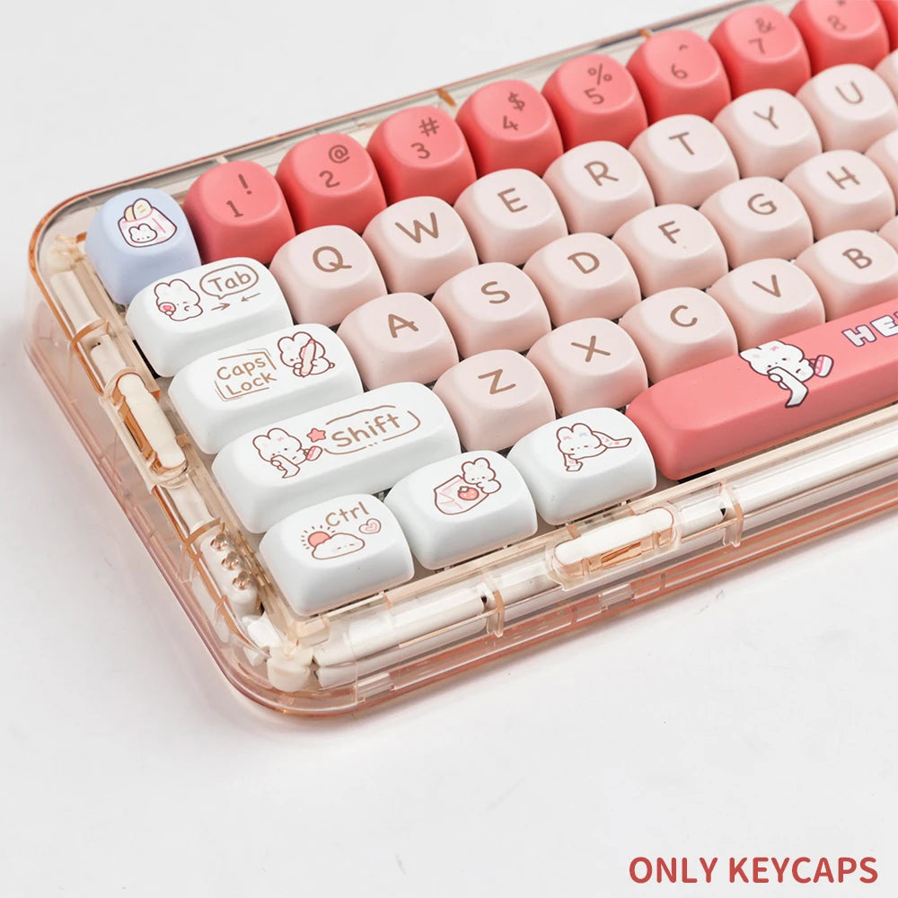 140 Keys Shopping Bunny KEYCAPS Rabbit Keyboard by The Kawaii Shoppu | The Kawaii Shoppu