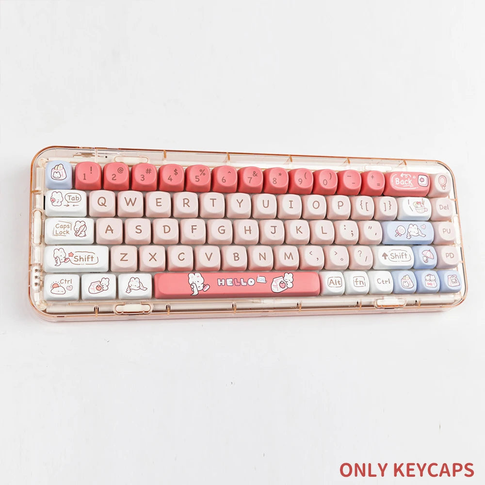 140 Keys Shopping Bunny KEYCAPS Rabbit Keyboard by The Kawaii Shoppu | The Kawaii Shoppu