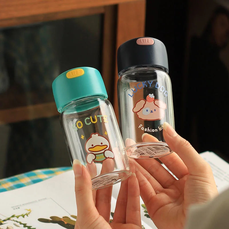 150/400ml KShoppu Mini Kawaii Glass Water Bottle As Picture Bottle by The Kawaii Shoppu | The Kawaii Shoppu
