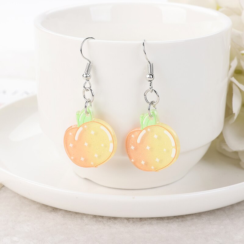 1Pair Gummy Bears Resin Earrings Dragon Fruit Earrings by The Kawaii Shoppu | The Kawaii Shoppu