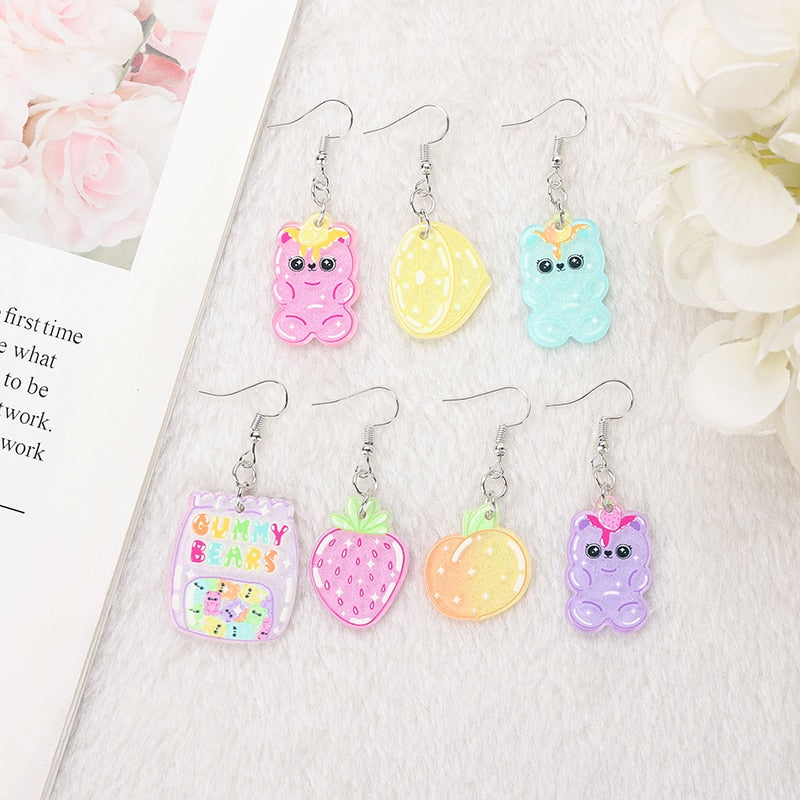 1Pair Gummy Bears Resin Earrings Earrings by The Kawaii Shoppu | The Kawaii Shoppu