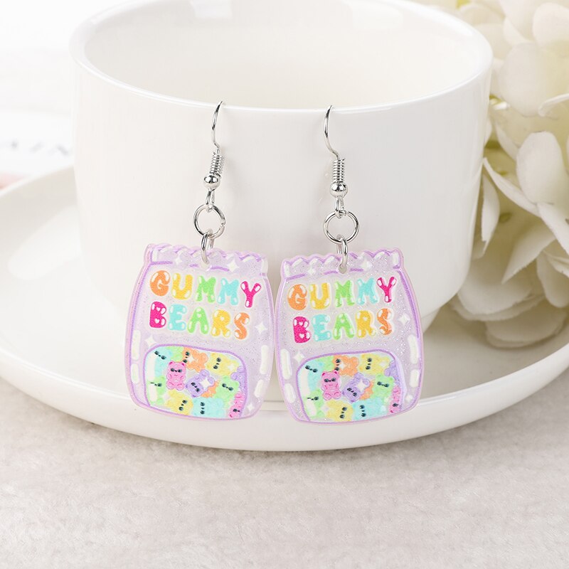 1Pair Gummy Bears Resin Earrings Earrings by The Kawaii Shoppu | The Kawaii Shoppu