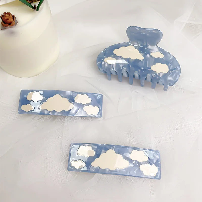 1PC Blue Sky Clouds Hair Claw Clip Hair Accessories by The Kawaii Shoppu | The Kawaii Shoppu