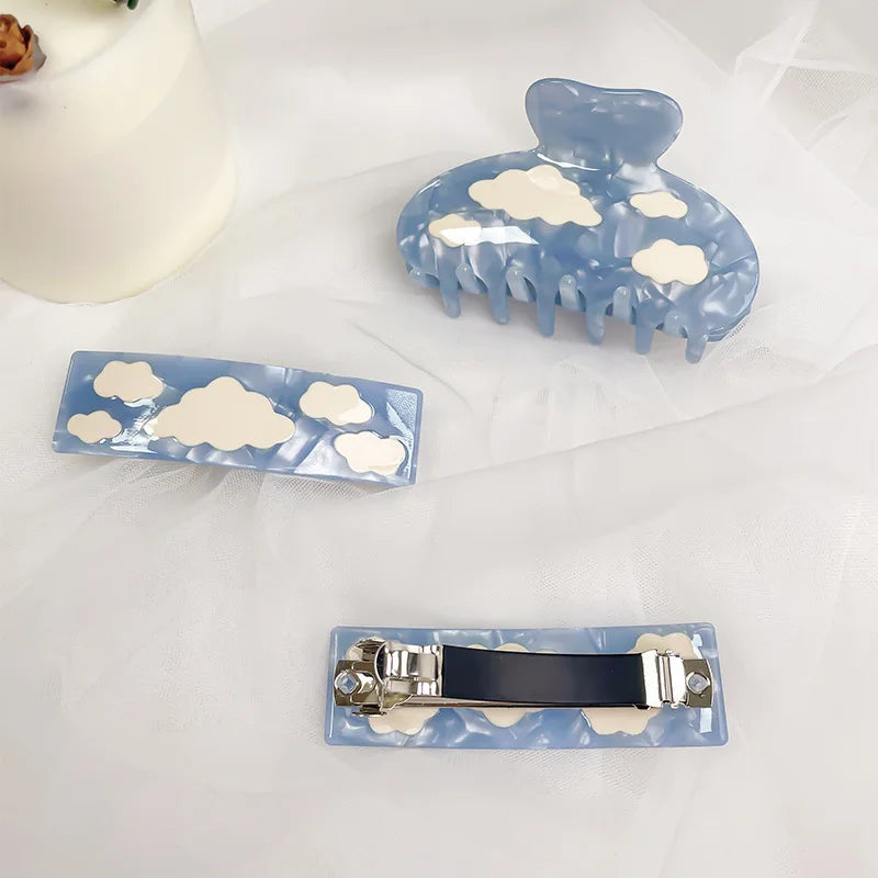 1PC Blue Sky Clouds Hair Claw Clip Hair Accessories by The Kawaii Shoppu | The Kawaii Shoppu