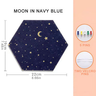 1PC DIY Felt Board Tile Hexagonal Notice Cork Self Adhesive Pin Board DeepBlue Home & Kitchen by The Kawaii Shoppu | The Kawaii Shoppu