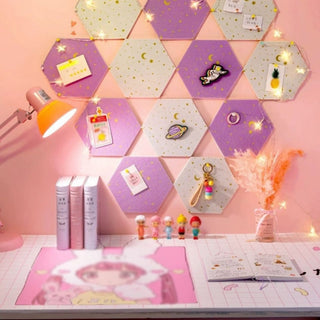 1PC DIY Felt Board Tile Hexagonal Notice Cork Self Adhesive Pin Board Home & Kitchen by The Kawaii Shoppu | The Kawaii Shoppu