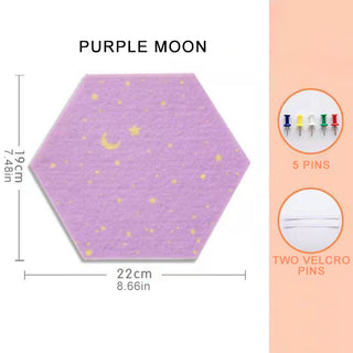 1PC DIY Felt Board Tile Hexagonal Notice Cork Self Adhesive Pin Board Purple Home & Kitchen by The Kawaii Shoppu | The Kawaii Shoppu