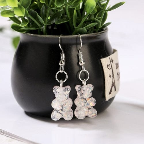 1pc Duo Tone Gummy Bear Earrings Clear null The Kawaii Shoppu