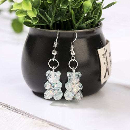 1pc Duo Tone Gummy Bear Earrings Crystal null The Kawaii Shoppu