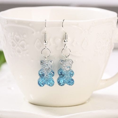 1pc Duo Tone Gummy Bear Earrings Fade Blue null The Kawaii Shoppu