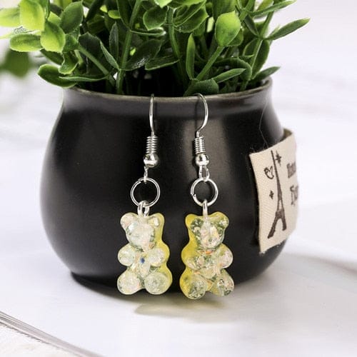 1pc Duo Tone Gummy Bear Earrings Lemon null The Kawaii Shoppu